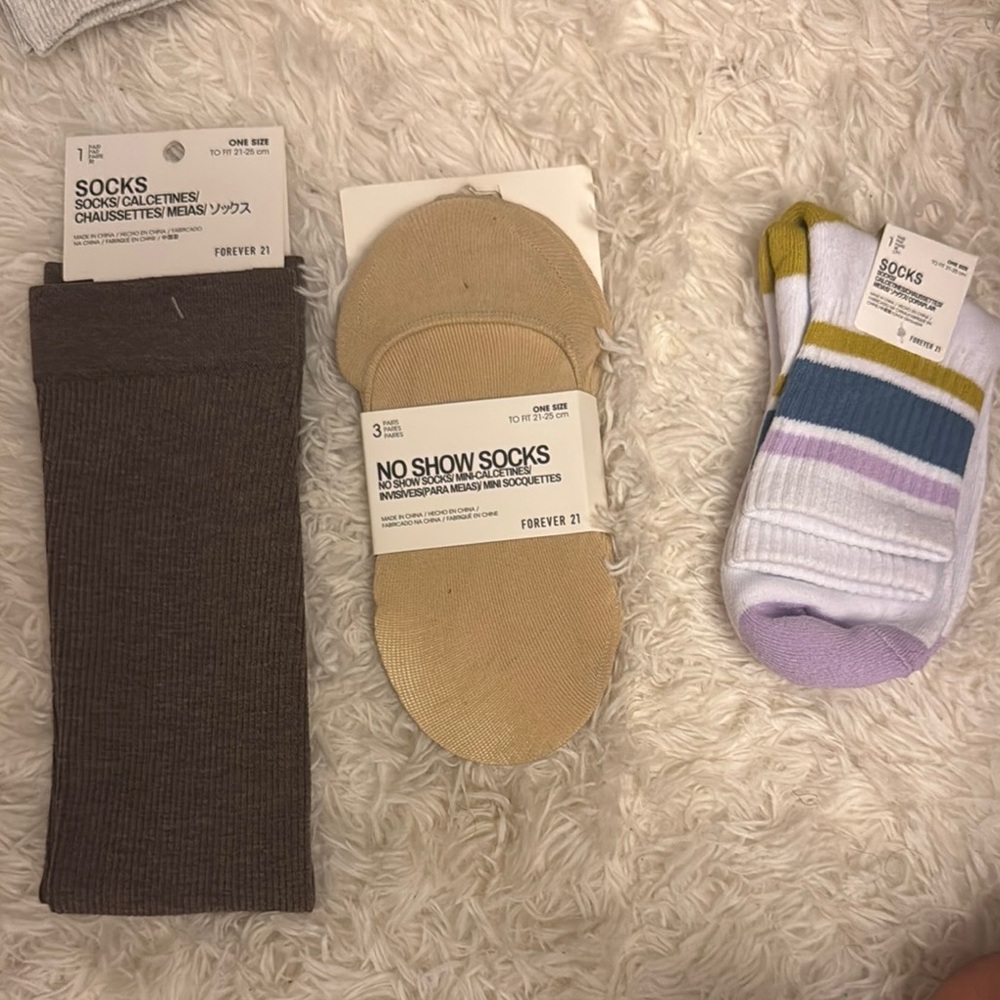 Forever 21 Casual Brown and Cream Socks Set